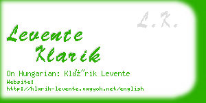 levente klarik business card